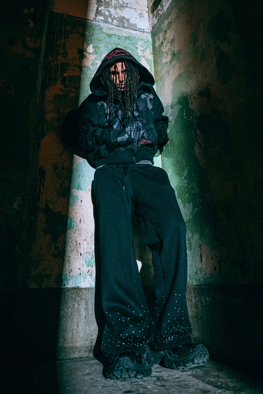 Ed Hardy x Matuê "Cruz" Calça Moletom Preta