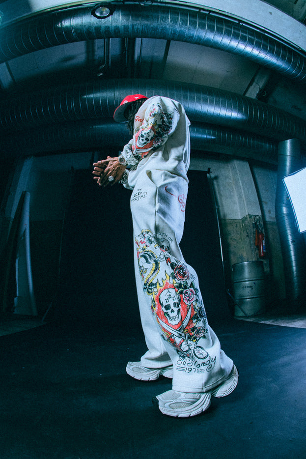 Ed Hardy x Matuê "Fortal" Calça Moletom Off White
