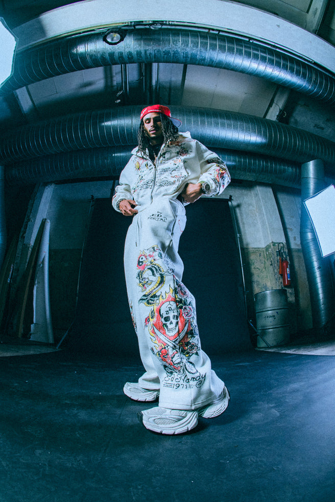 Ed Hardy x Matuê "Fortal" Calça Moletom Off White